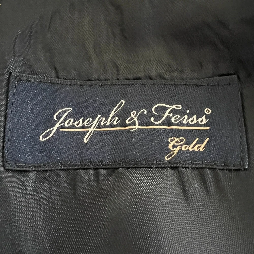 Joseph & Feiss Blazer Mens 44R Black Gold Collection Wool Sport Coat Formal